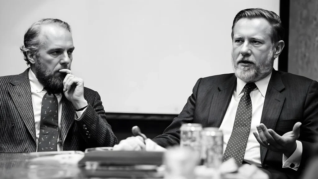 Warnock Geschke in a serious discussion