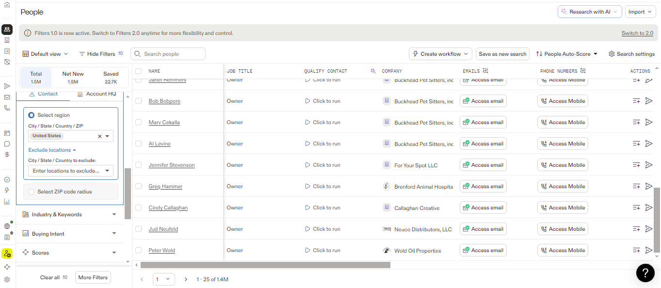 Contact location vs. company HQ. The big difference
