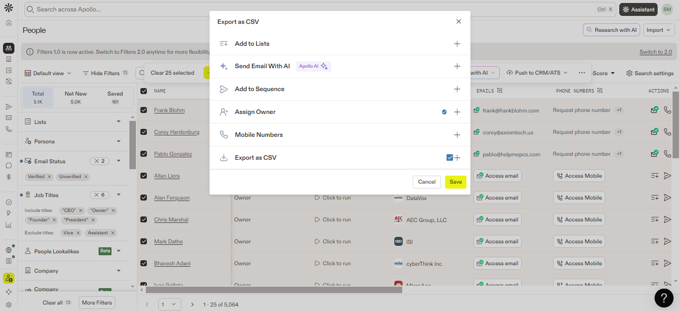 Your leads are ready to export