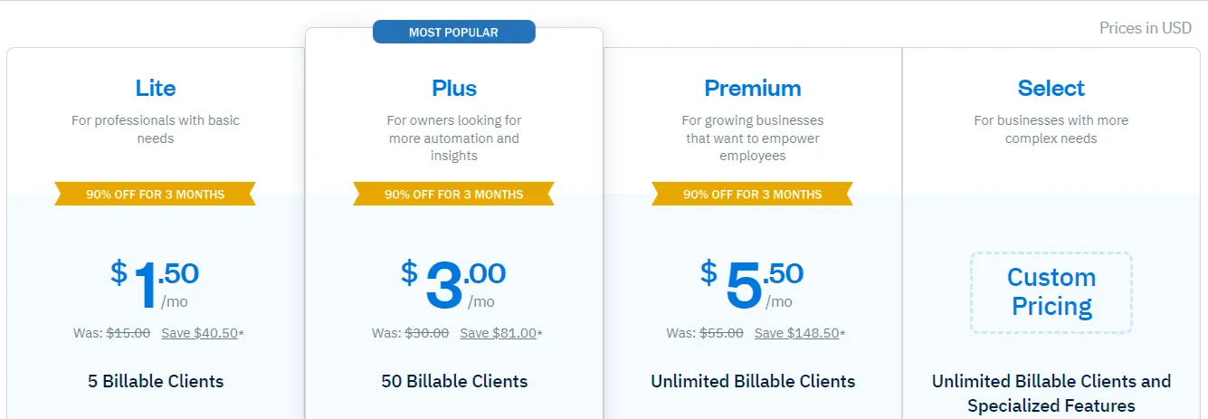 FreshBooks Subscription Plans