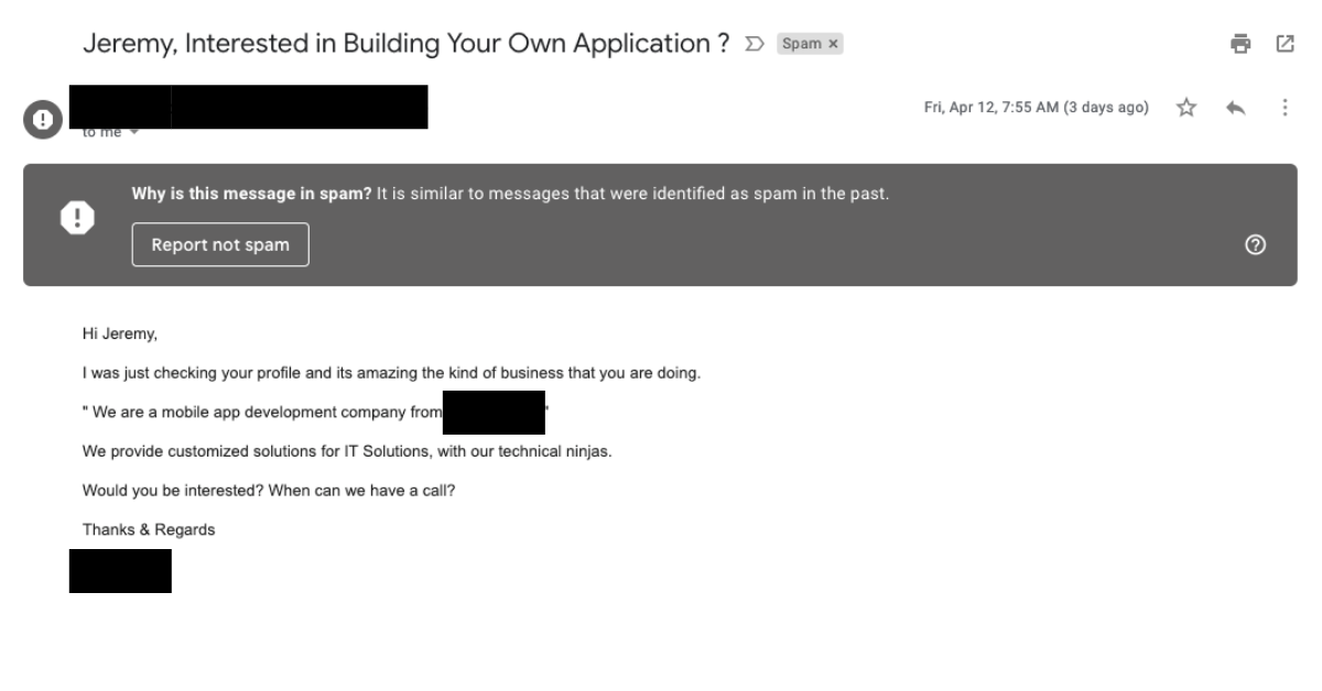 B2B Cold Sales Email