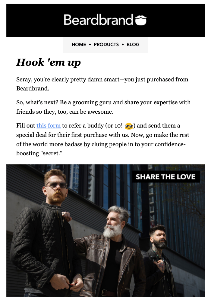 Beardbrand referral email