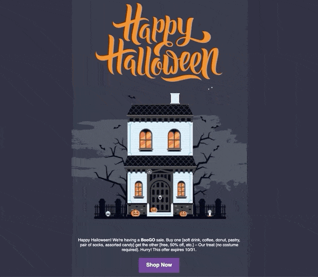 Halloween email animated