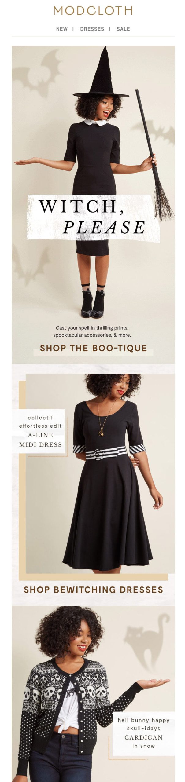 Halloween email ModCloth