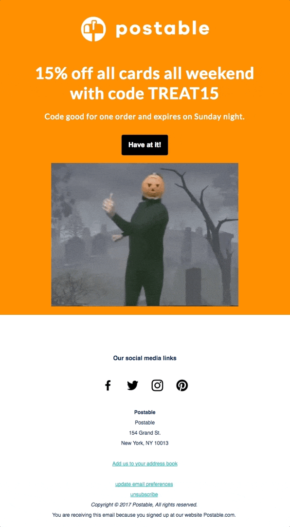 halloween postable email