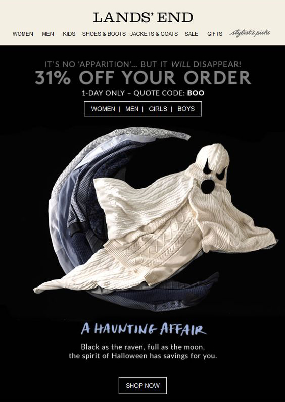 lands end halloween email