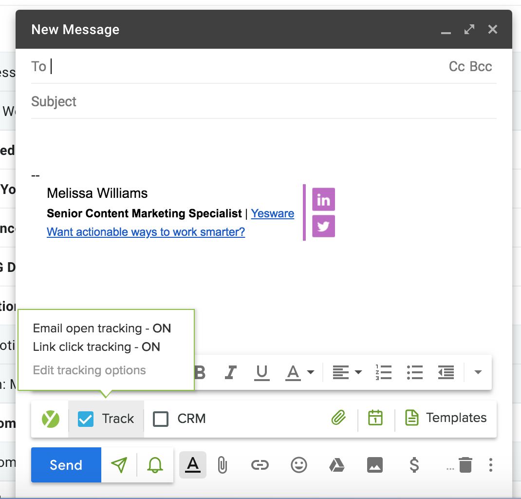 Yesware screenshot
